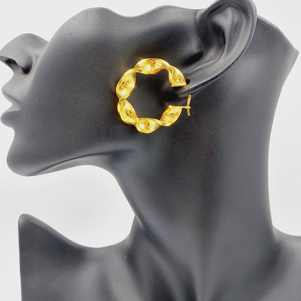 21K Gold Hoop Earrings by Saeed Jewelry - Image 2