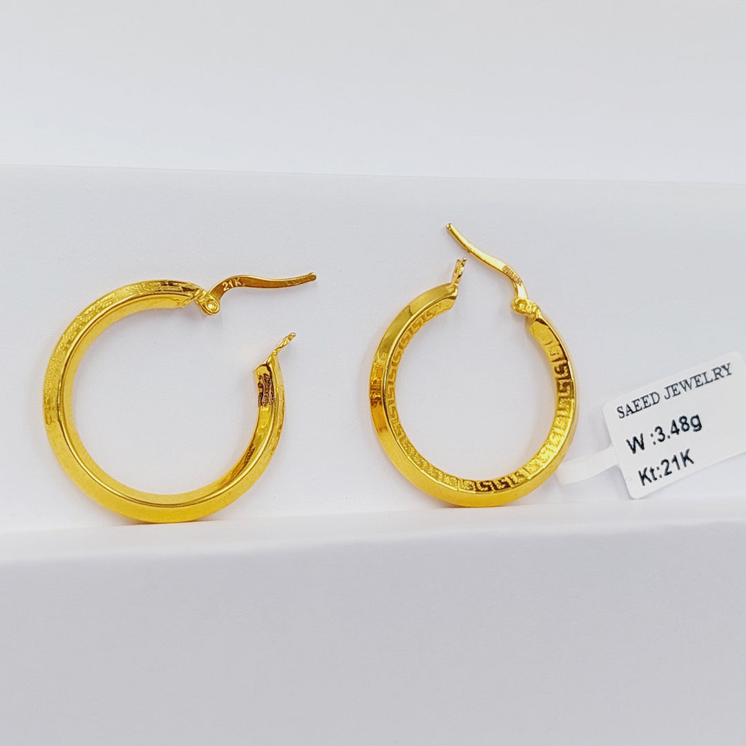 21K Gold Hoop Earrings by Saeed Jewelry - Image 3