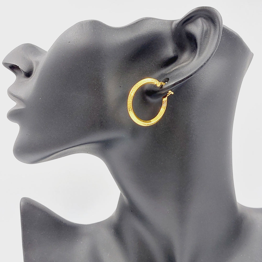 21K Gold Hoop Earrings by Saeed Jewelry - Image 2