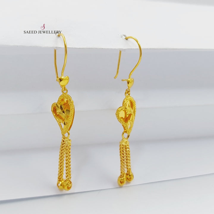 21K Gold Kuwaiti Earrings by Saeed Jewelry - Image 1