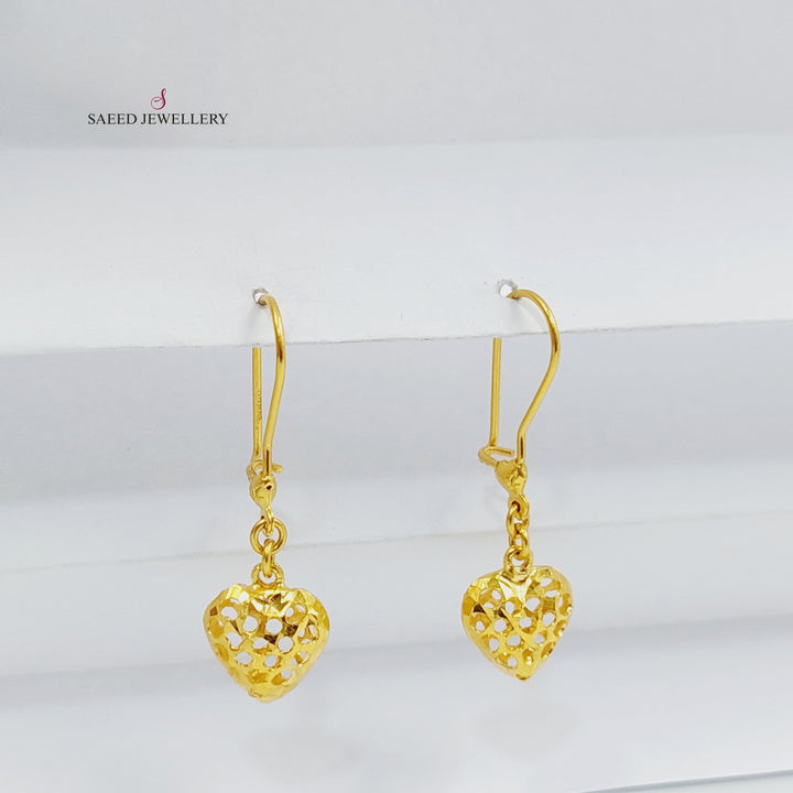 21K Gold Kuwaiti Earrings by Saeed Jewelry - Image 1