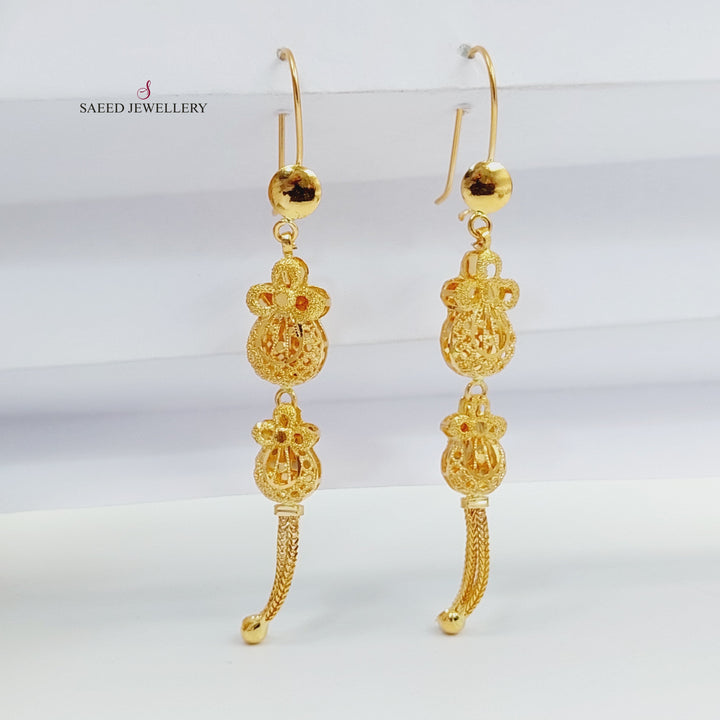 21K Gold Kuwaiti Earrings by Saeed Jewelry - Image 1