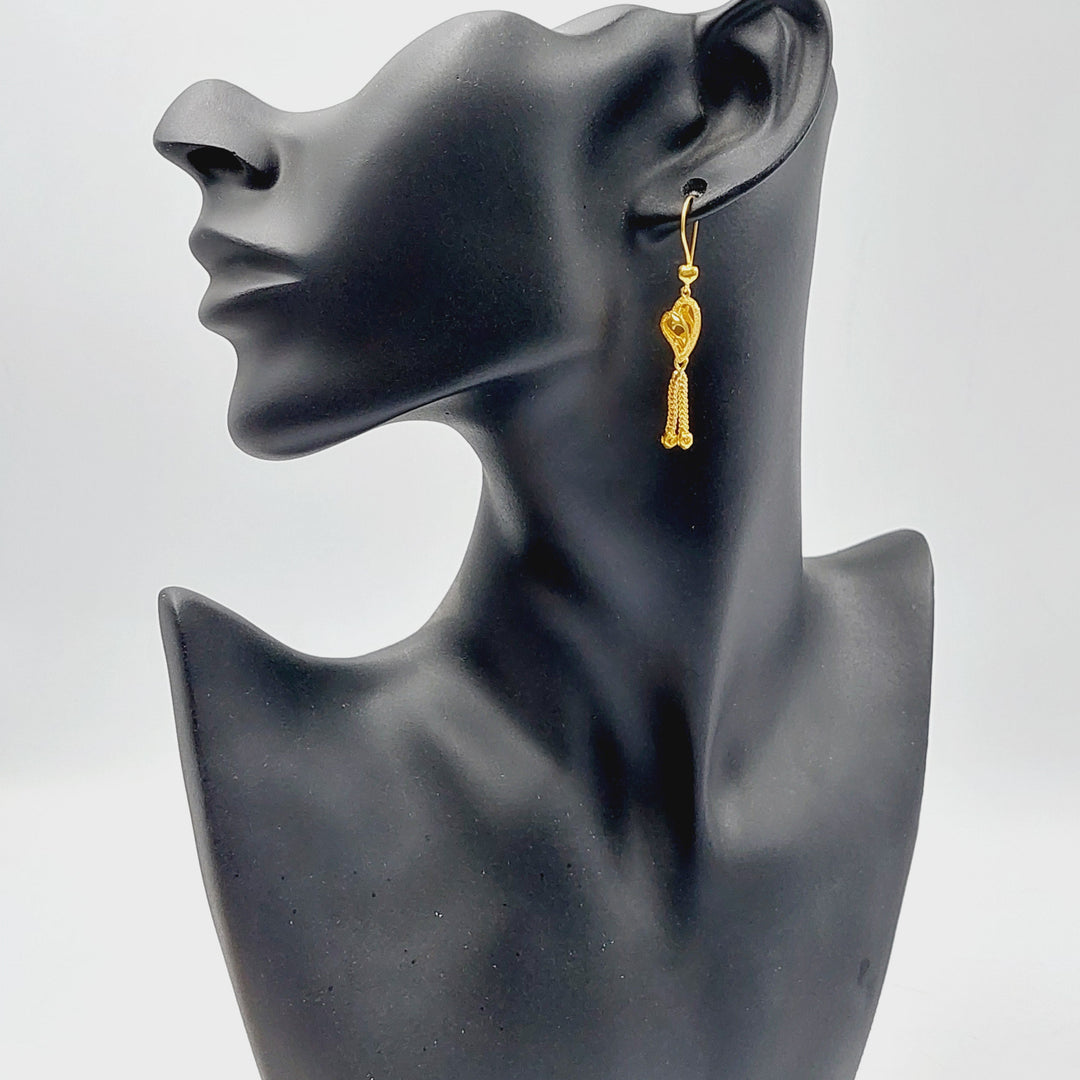 21K Gold Kuwaiti Earrings by Saeed Jewelry - Image 3