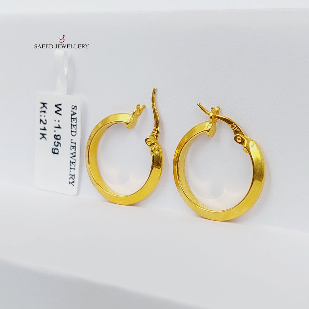 21K Gold Rashadi Hoop Earrings by Saeed Jewelry - Image 2