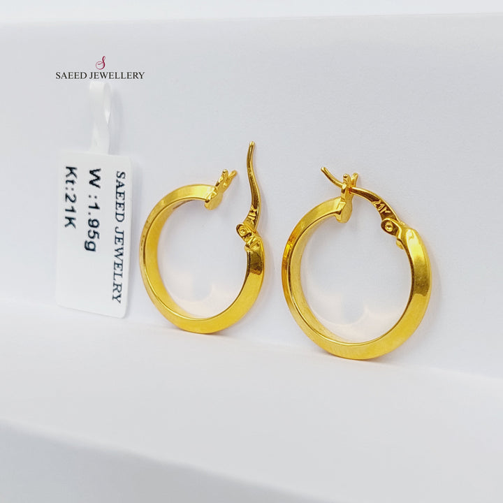 21K Gold Rashadi Hoop Earrings by Saeed Jewelry - Image 2