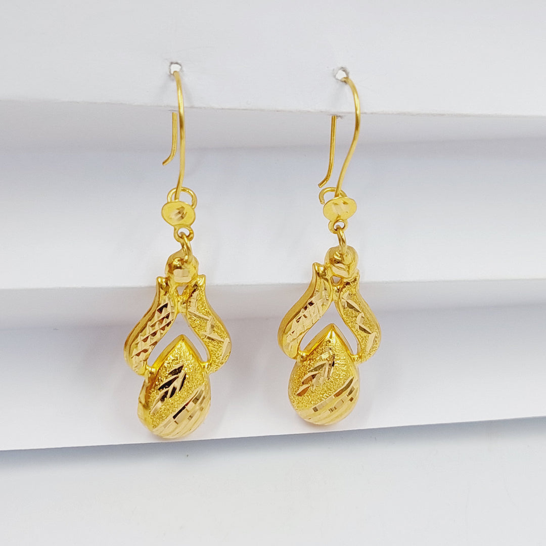 21K Gold Sanded Earrings by Saeed Jewelry - Image 5