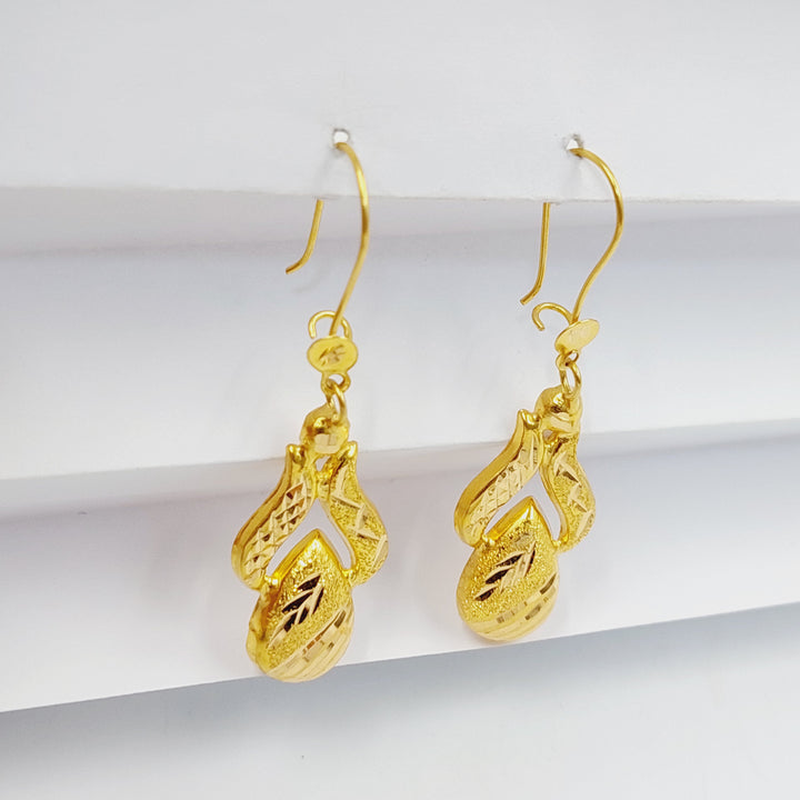 21K Gold Sanded Earrings by Saeed Jewelry - Image 4