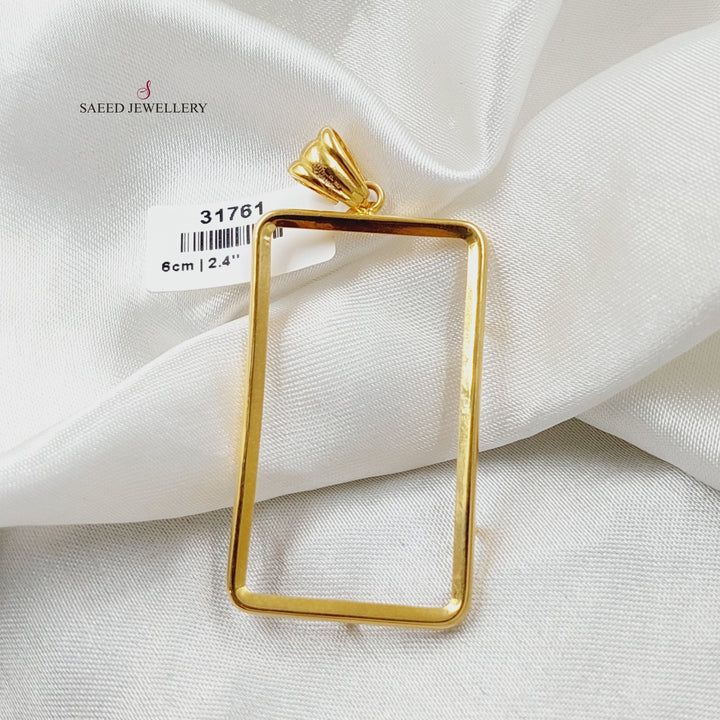 21K Gold Ounce Frame Pendant by Saeed Jewelry - Image 4