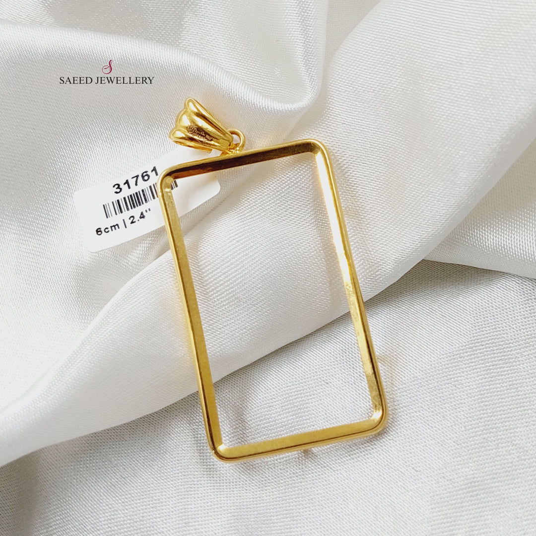 21K Gold Ounce Frame Pendant by Saeed Jewelry - Image 1