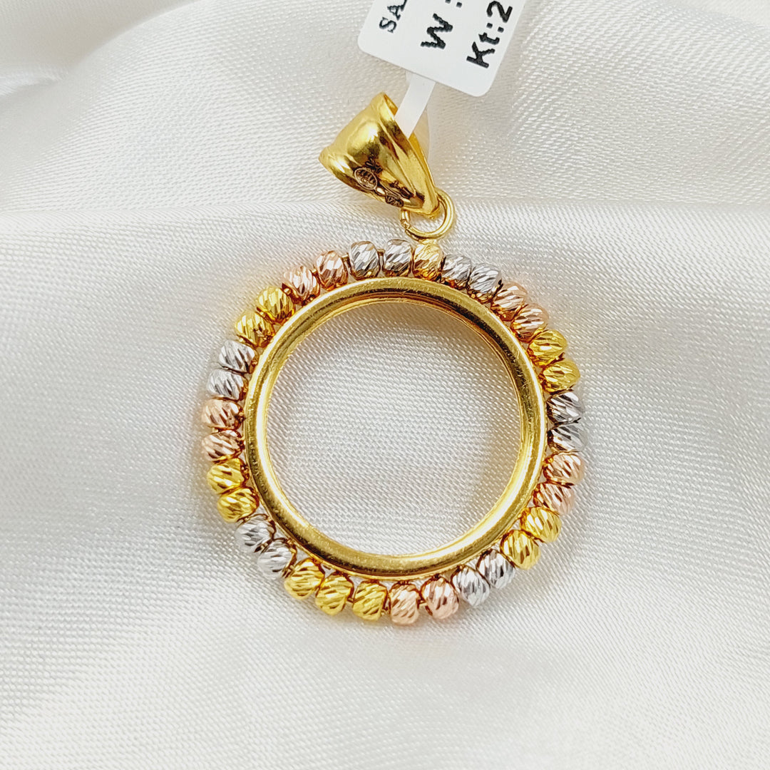 21K Gold Rashadi Frame Pendant by Saeed Jewelry - Image 3