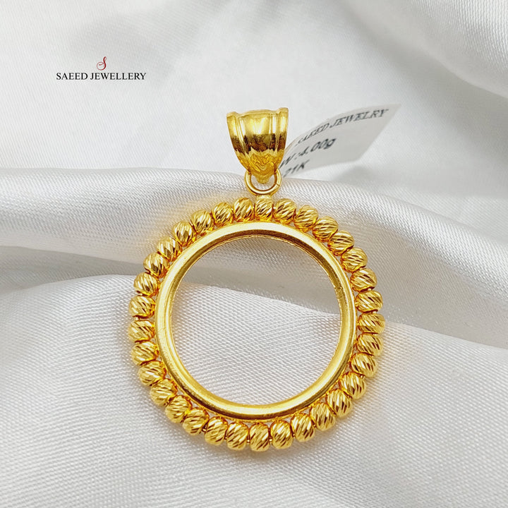 21K Gold Balls Rashadi Frame Pendant by Saeed Jewelry - Image 1