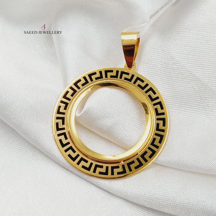 21K Gold Enameled Rashadi Frame Pendant by Saeed Jewelry - Image 1