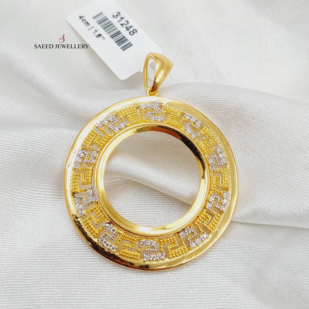 21K Gold Rashadi Frame Pendant by Saeed Jewelry - Image 1