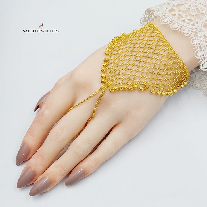 21K Gold Balls Malaysian Hand Bracelet by Saeed Jewelry - Image 2