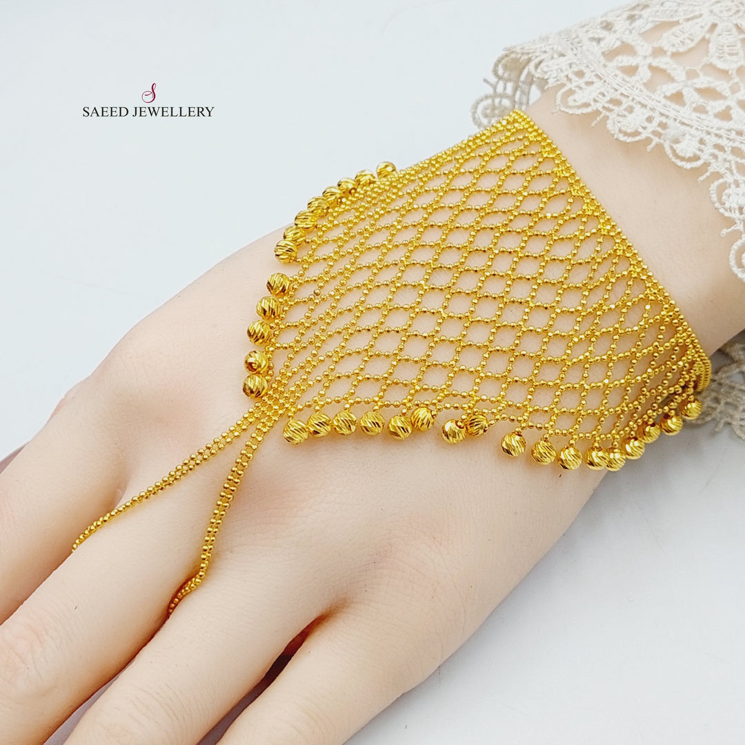 21K Gold Balls Malaysian Hand Bracelet by Saeed Jewelry - Image 1