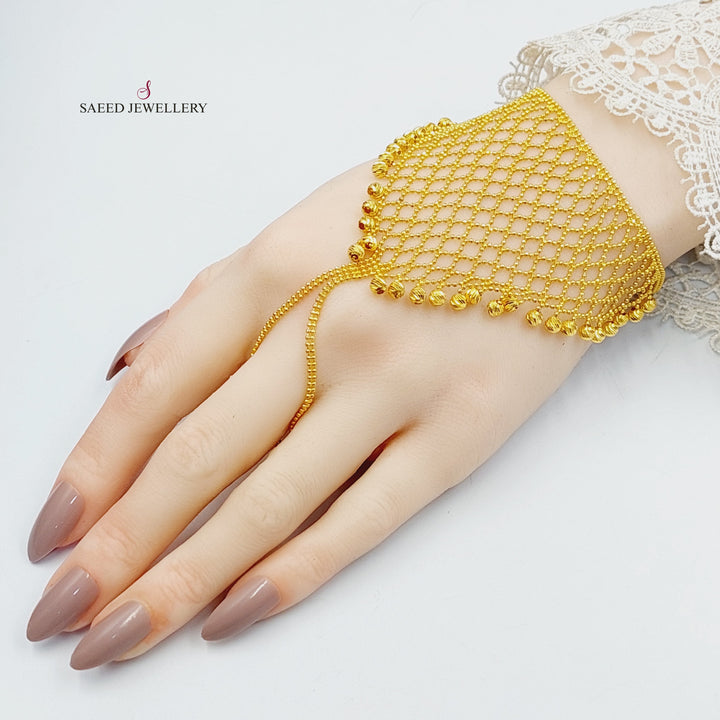 21K Gold Balls Malaysian Hand Bracelet by Saeed Jewelry - Image 7