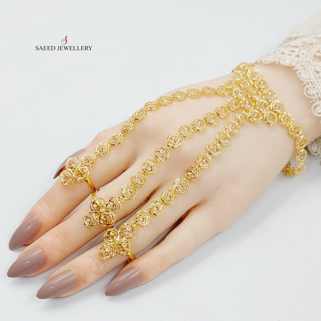 21K Gold Kuwaiti Hand Bracelet by Saeed Jewelry - Image 8