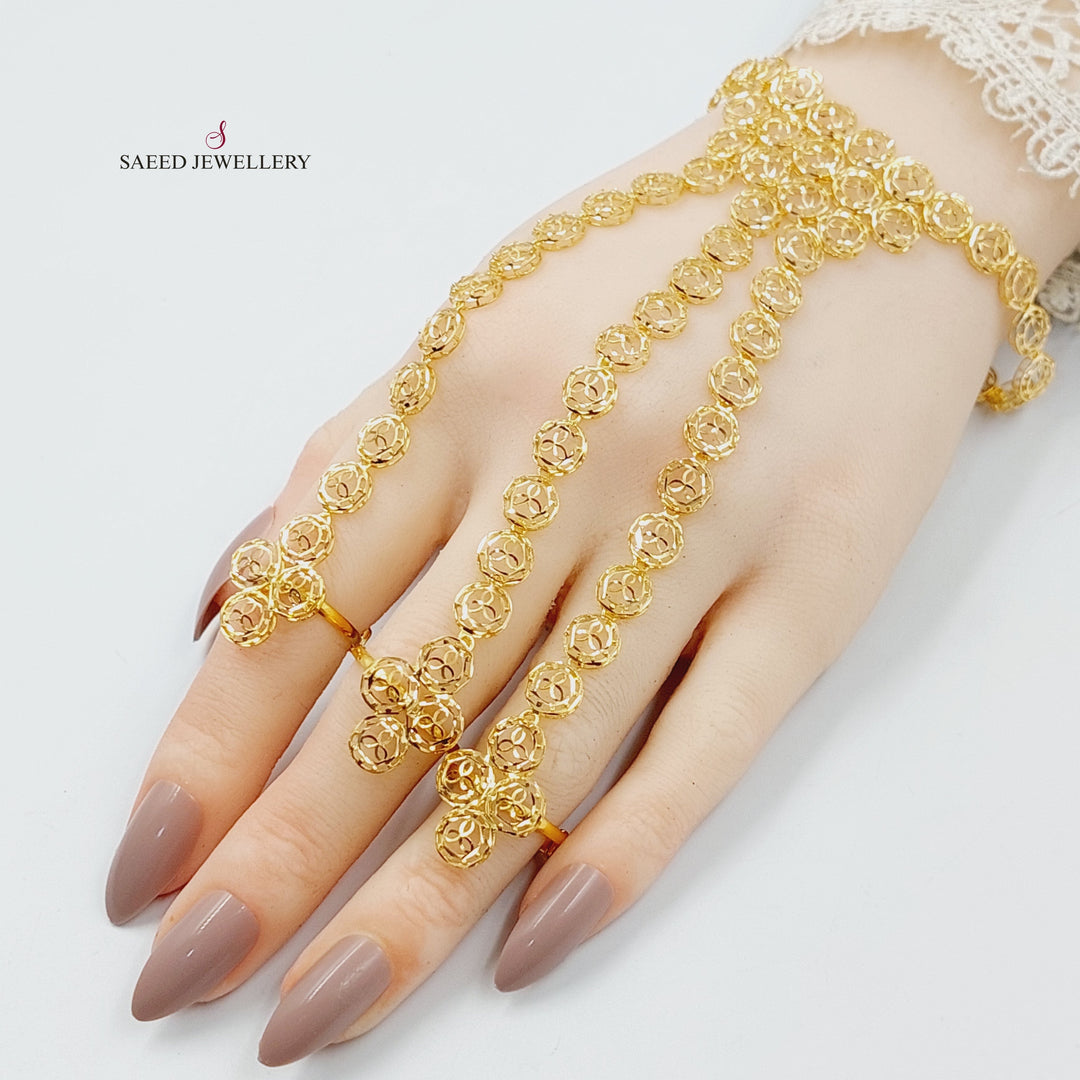 21K Gold Kuwaiti Hand Bracelet by Saeed Jewelry - Image 7