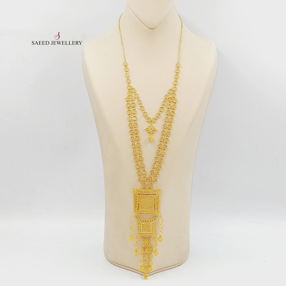 21K Gold Bahraini Long Necklace by Saeed Jewelry - Image 2