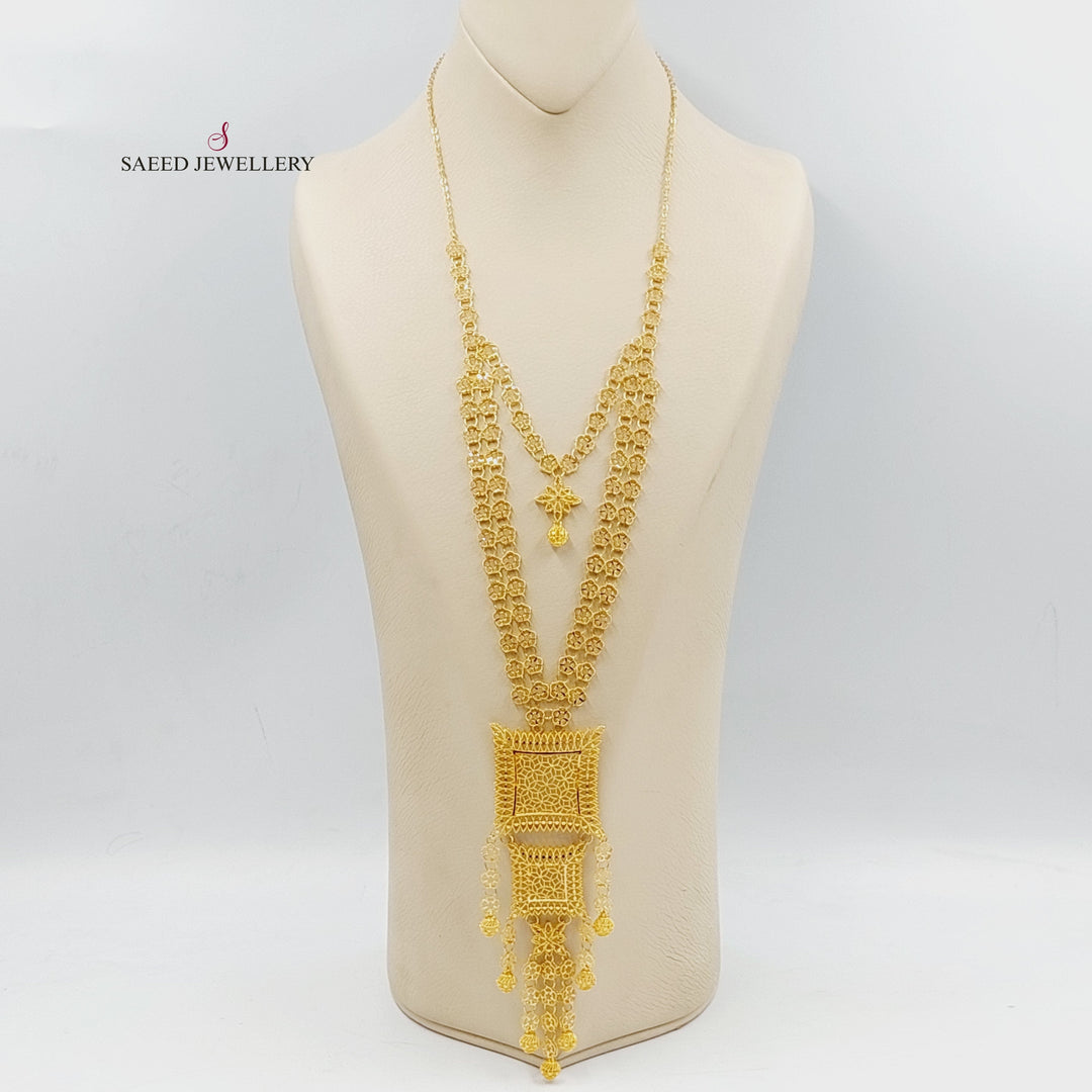 21K Gold Bahraini Long Necklace by Saeed Jewelry - Image 1