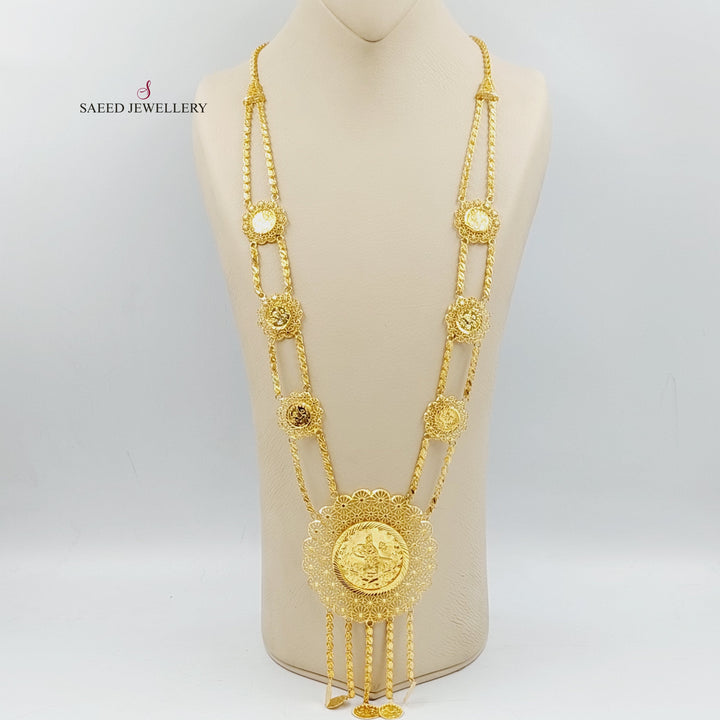 21K Gold Rashadi Long Necklace by Saeed Jewelry - Image 1