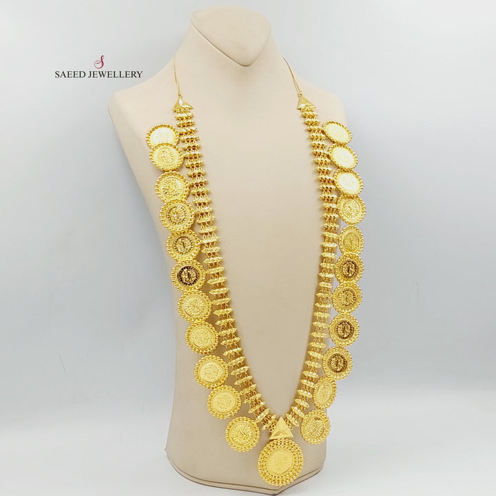 21K Gold Deluxe Rashadi Long Necklace by Saeed Jewelry - Image 3