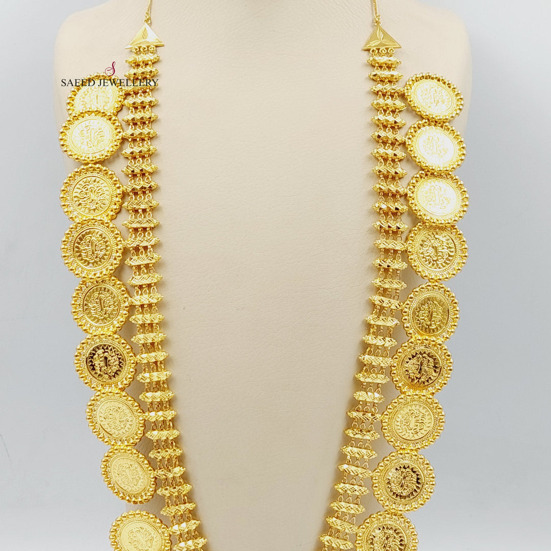 21K Gold Deluxe Rashadi Long Necklace by Saeed Jewelry - Image 7