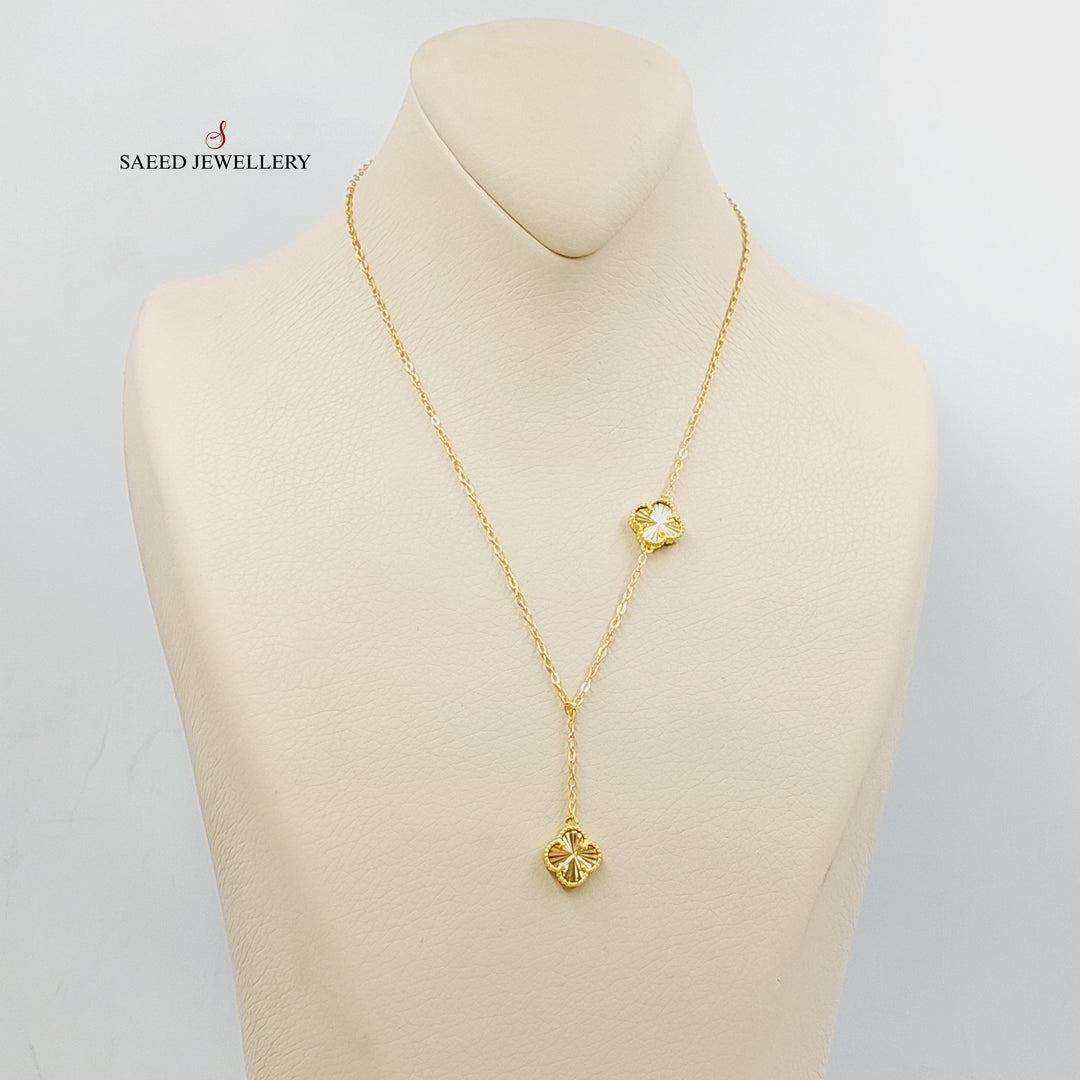 21K Gold Rose Necklace by Saeed Jewelry - Image 3