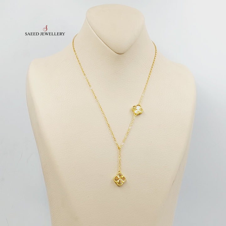 21K Gold Rose Necklace by Saeed Jewelry - Image 3