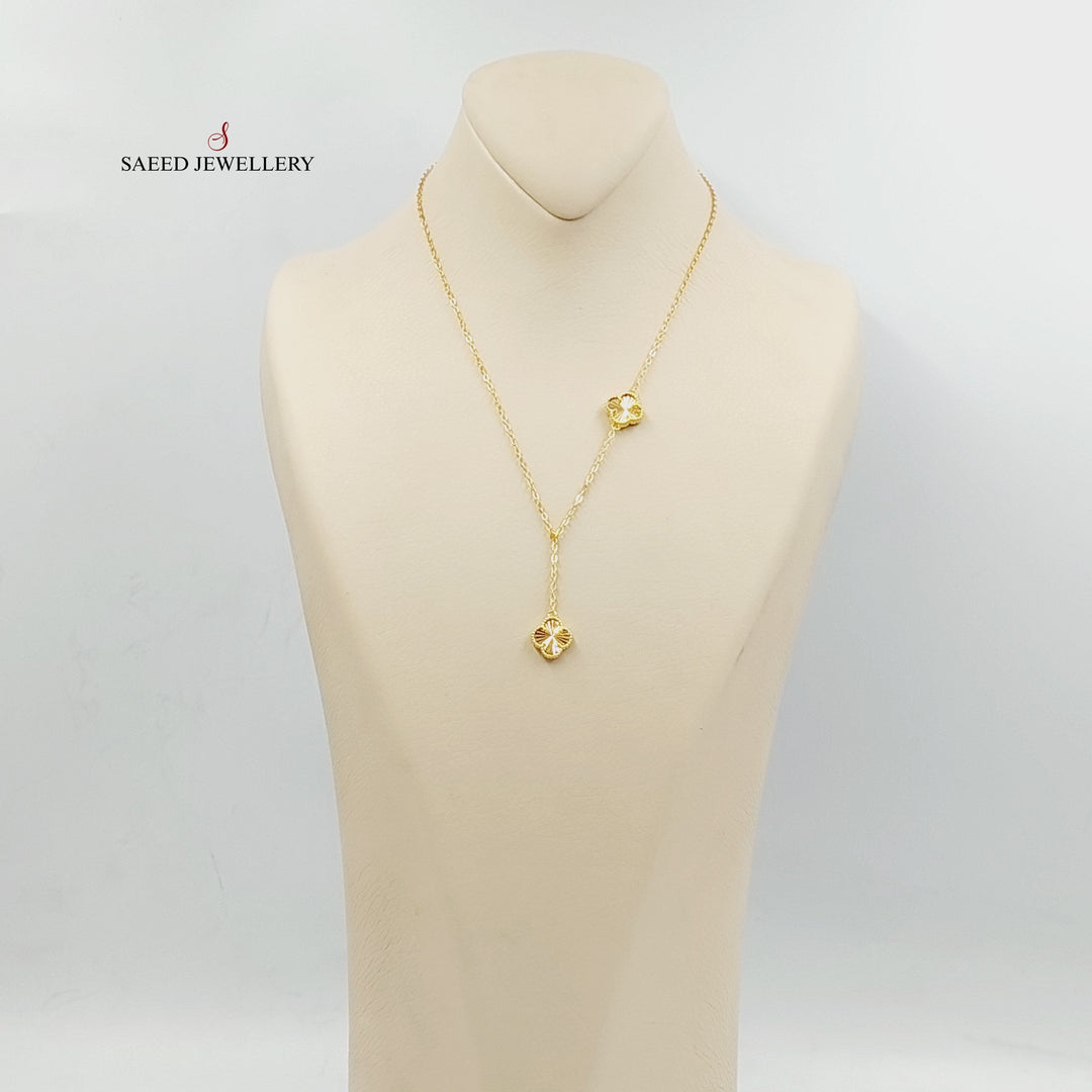 21K Gold Rose Necklace by Saeed Jewelry - Image 4