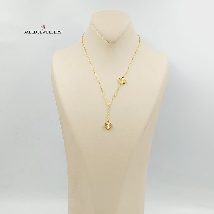 21K Gold Rose Necklace by Saeed Jewelry - Image 4