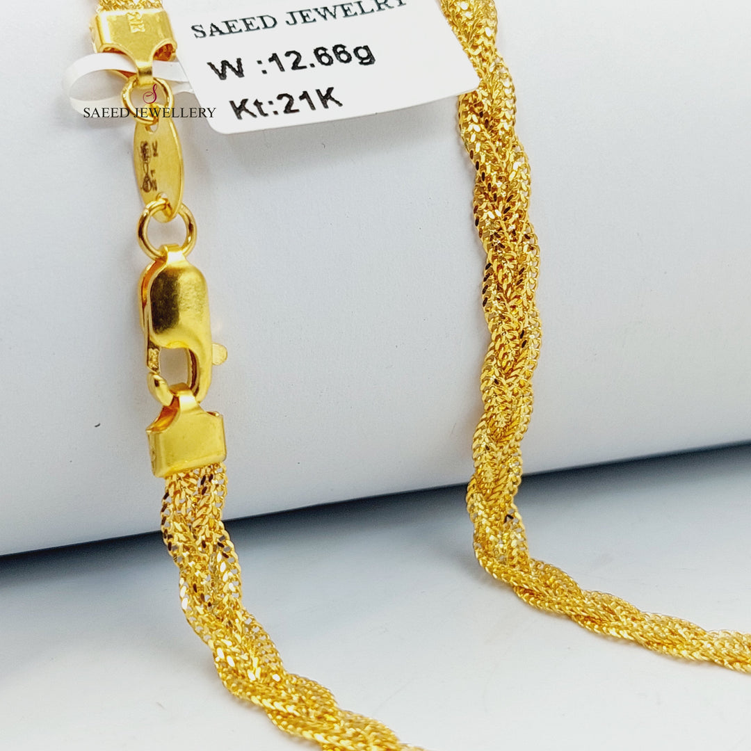 21K Gold 5.5mm Fancy Necklace by Saeed Jewelry - Image 5