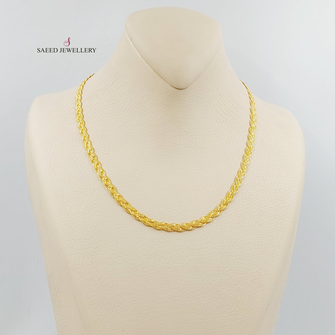 21K Gold 5.5mm Fancy Necklace by Saeed Jewelry - Image 4