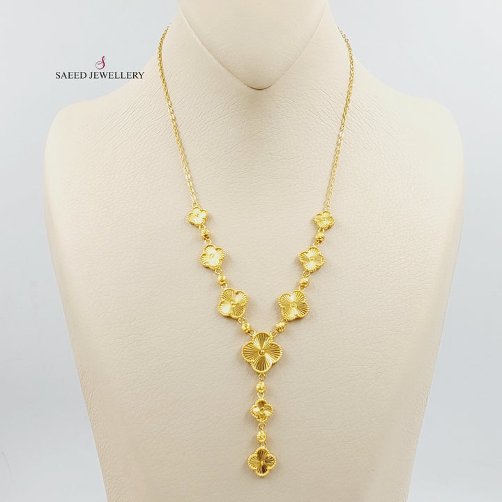 21K Gold Balls Clover Necklace by Saeed Jewelry - Image 1