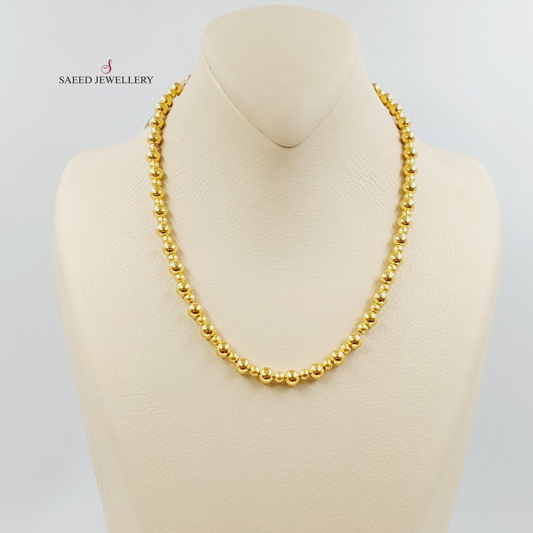 21K Gold Balls Necklace by Saeed Jewelry - Image 3