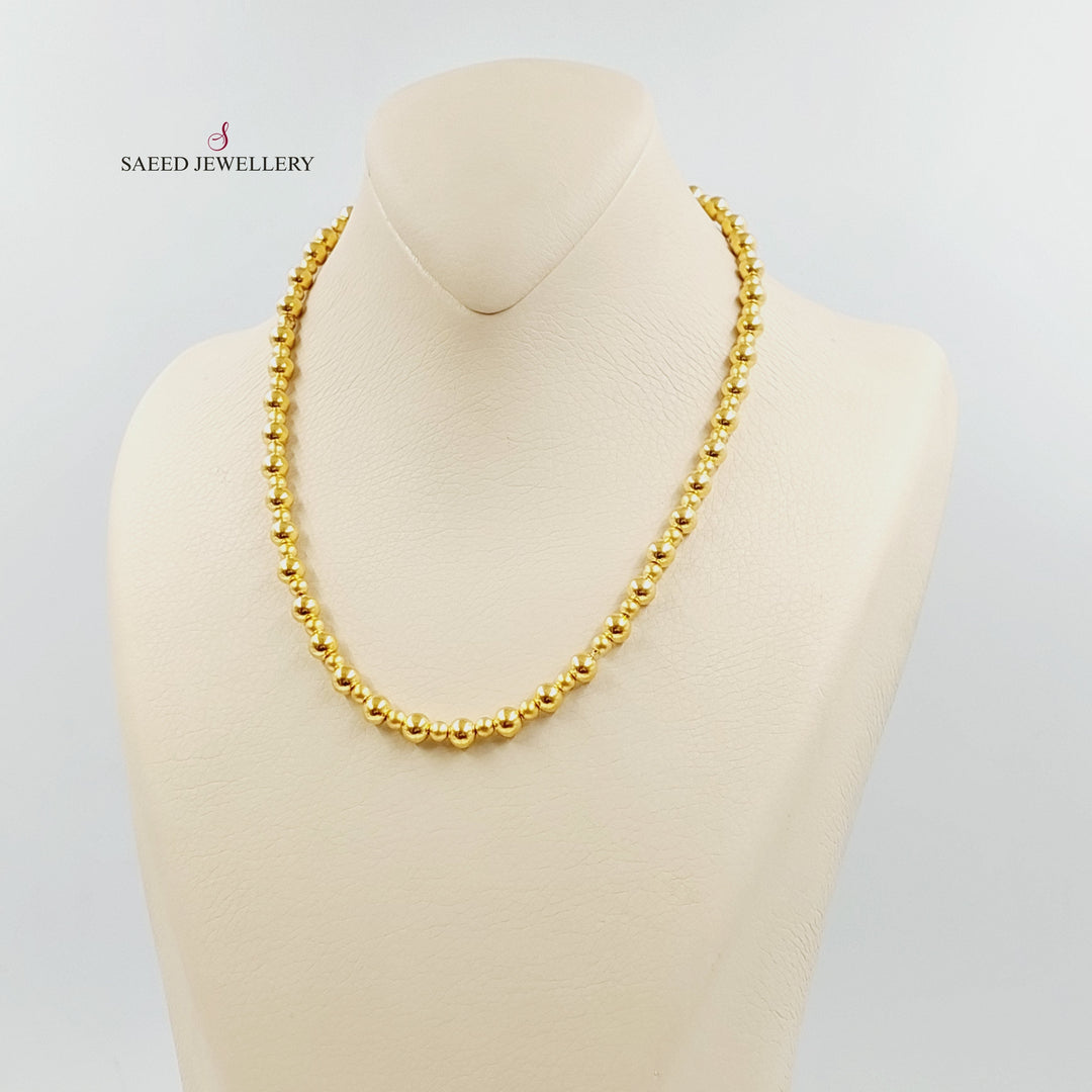 21K Gold Balls Necklace by Saeed Jewelry - Image 4