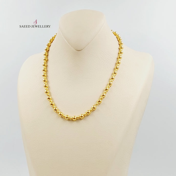 21K Gold Balls Necklace by Saeed Jewelry - Image 4