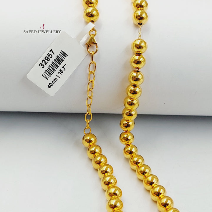 21K Gold Balls Necklace by Saeed Jewelry - Image 2