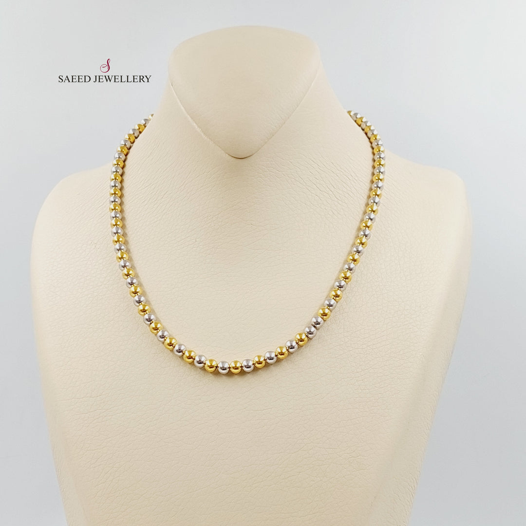 21K Gold Balls Necklace by Saeed Jewelry - Image 4