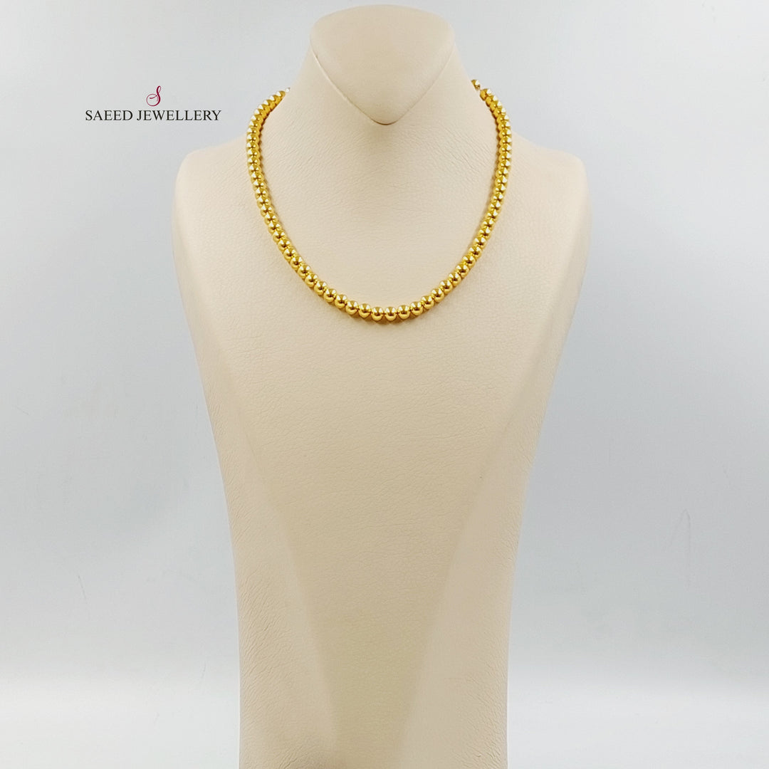 21K Gold Balls Necklace by Saeed Jewelry - Image 4