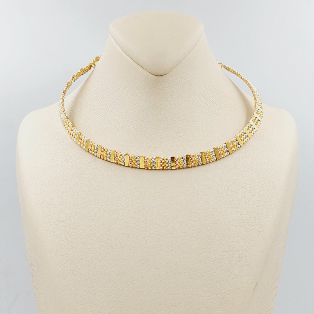 21K Gold Choker Necklace by Saeed Jewelry - Image 3