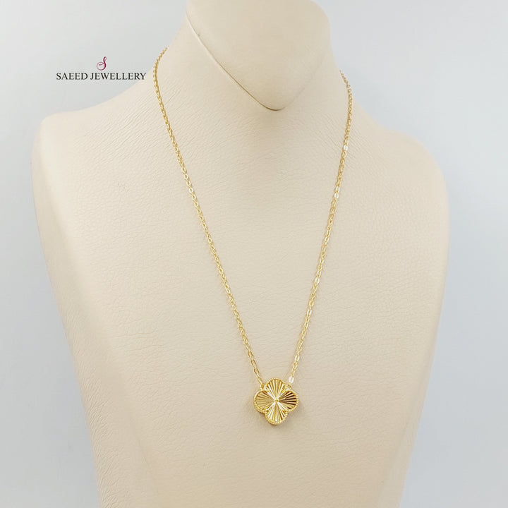 21K Gold Clover Necklace by Saeed Jewelry - Image 2