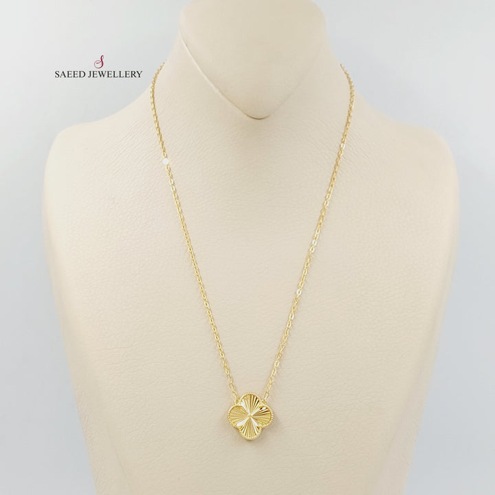 21K Gold Clover Necklace by Saeed Jewelry - Image 1