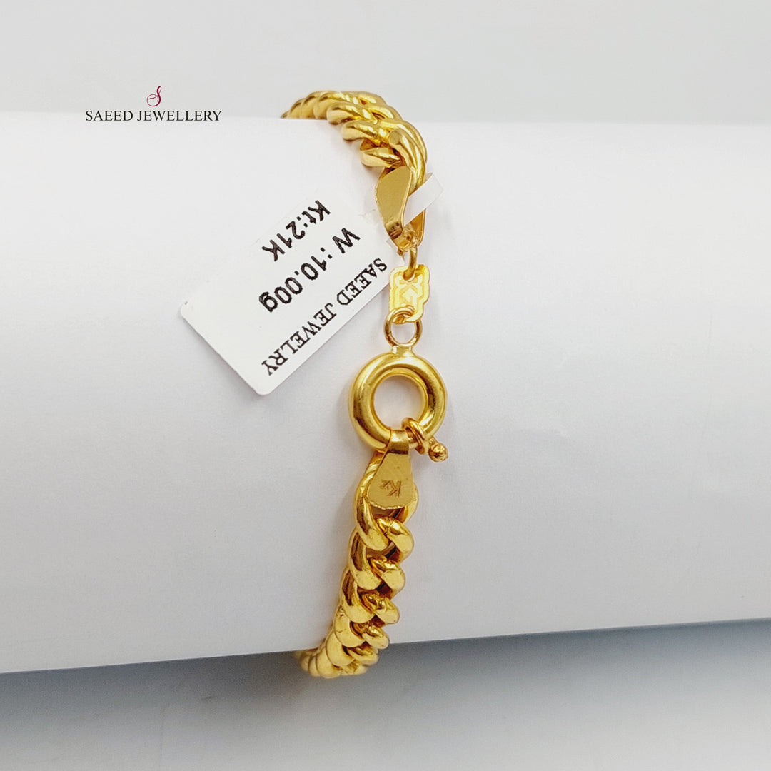 21K Gold Cuban Links Bracelet by Saeed Jewelry - Image 3