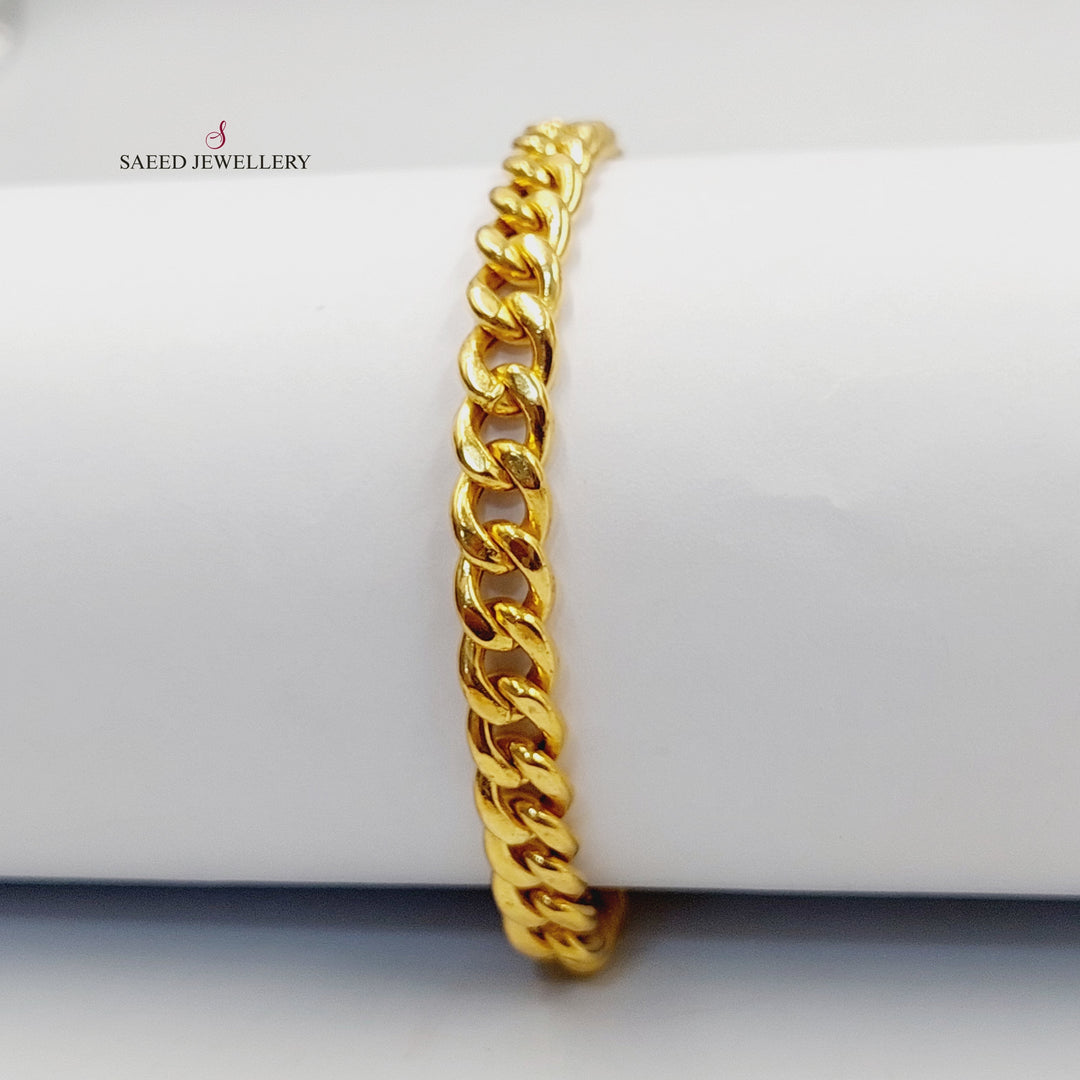 21K Gold Cuban Links Bracelet by Saeed Jewelry - Image 2