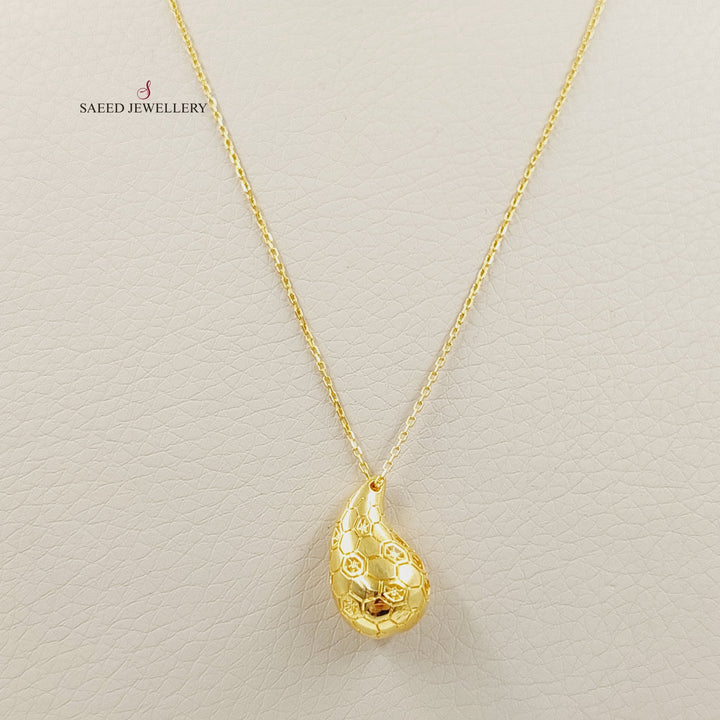 21K Gold Deluxe Almond Necklace by Saeed Jewelry - Image 2