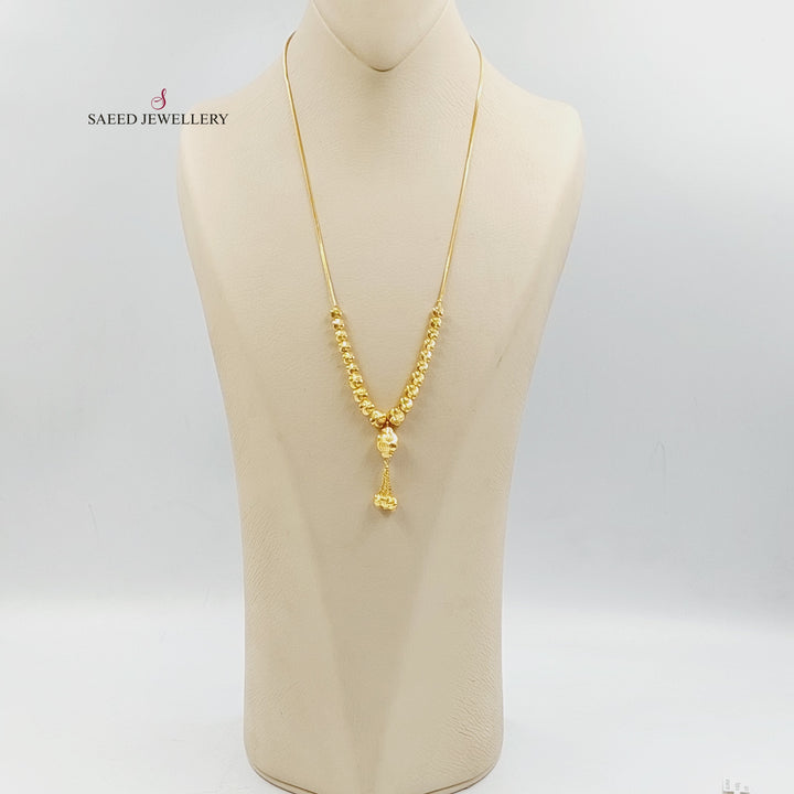 21K Gold Deluxe Balls Necklace by Saeed Jewelry - Image 3