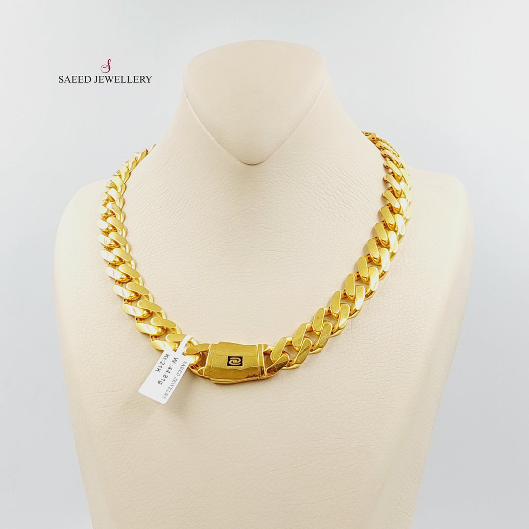 21K Gold Deluxe Cuban Links Necklace by Saeed Jewelry - Image 3