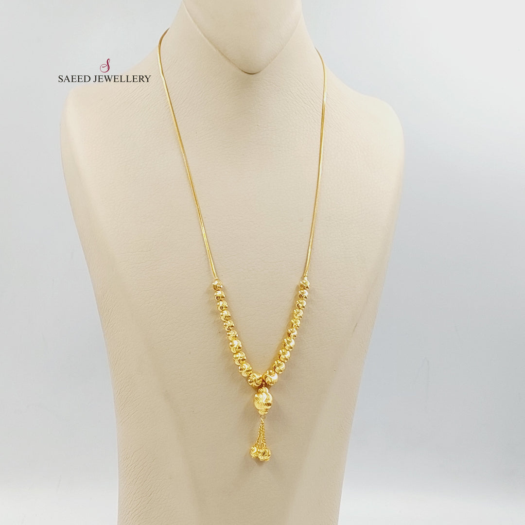 21K Gold Deluxe Balls Necklace by Saeed Jewelry - Image 4