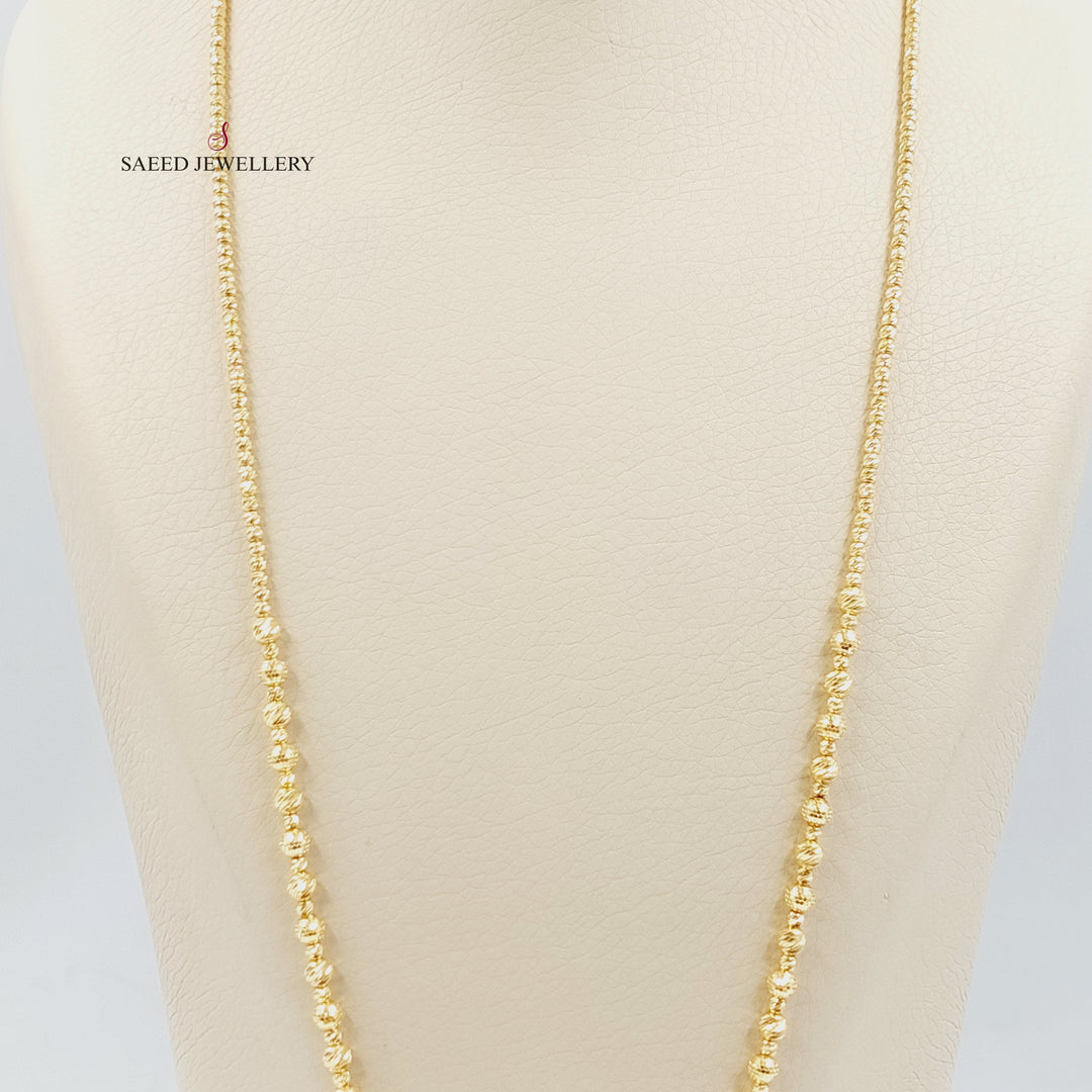 21K Gold Deluxe Balls Necklace by Saeed Jewelry - Image 4